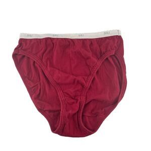 Vintage Bali 2428 Panty Red Hi Leg Cotton Bikini Womens Size 5